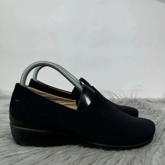 Ecco Felicia Shoes Womens Size 8 Black Stretch Leather Low Slip On - Picture 1 of 9